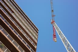 Edmonton city view with tower crane