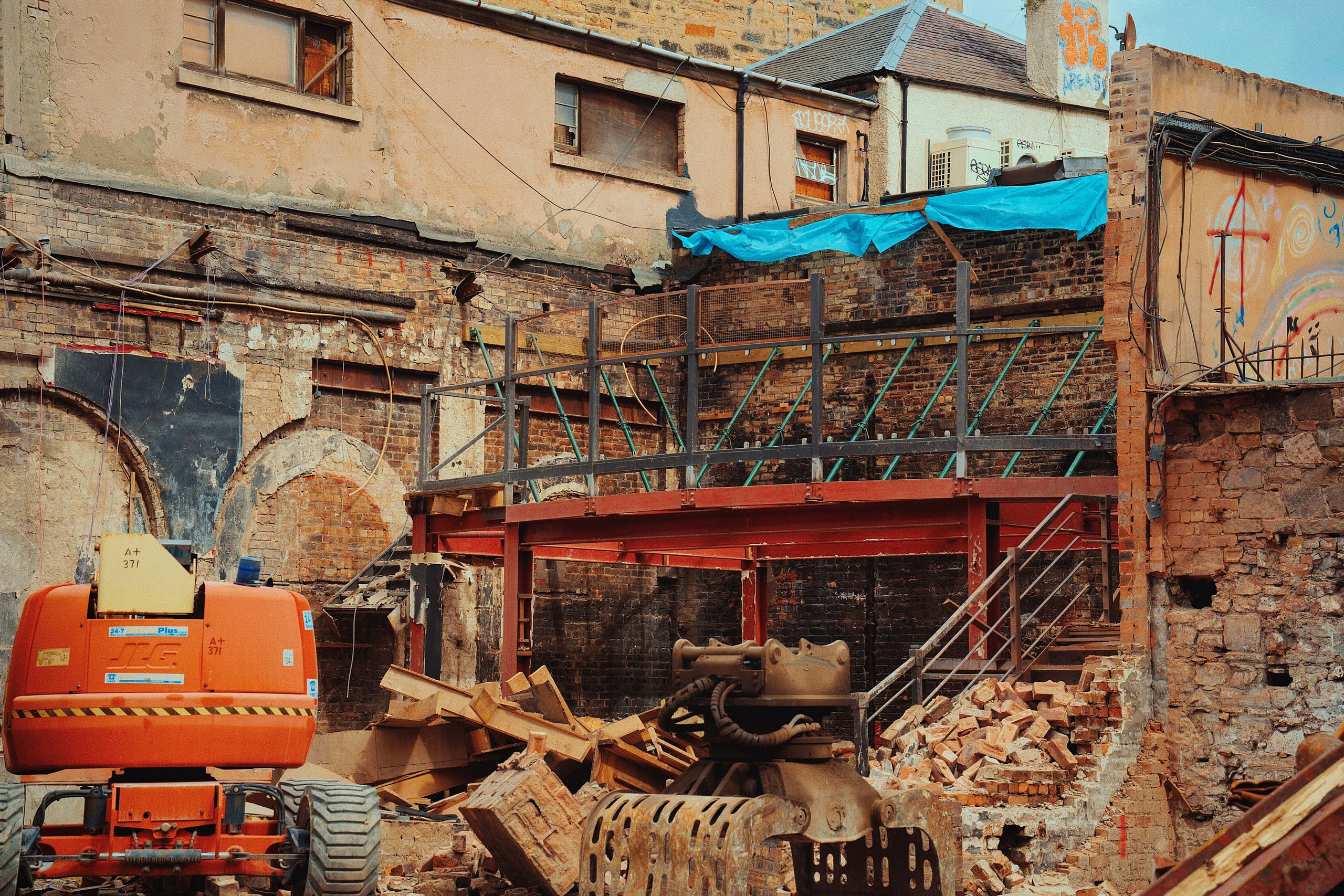 Foreman reviewing work on a construction site